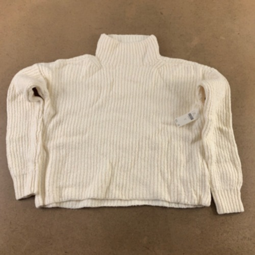 Anthropologie Womens Pullover Sweater Off White Long Sleeve Mock Ribbed S New